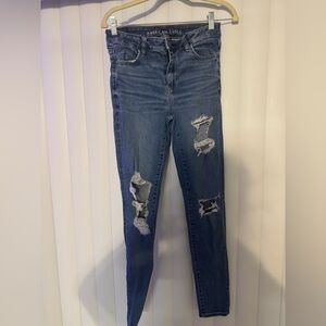 American Eagle Outfitters Ripped Blue Skinny Jeans